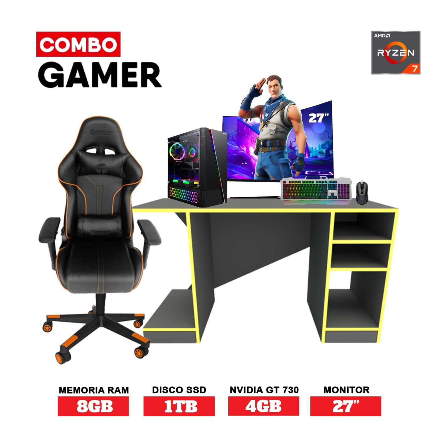 Combo GAMER JAX RYZEN 7 Craft Home